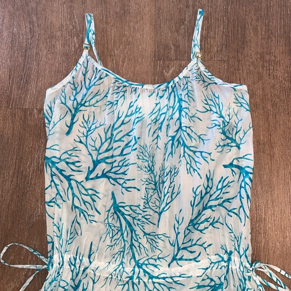 NWOT Michael Kors 'Latana' Cotton Cover-Up Maxi Dress ~ in Light Blue and White - Picture 6 of 15